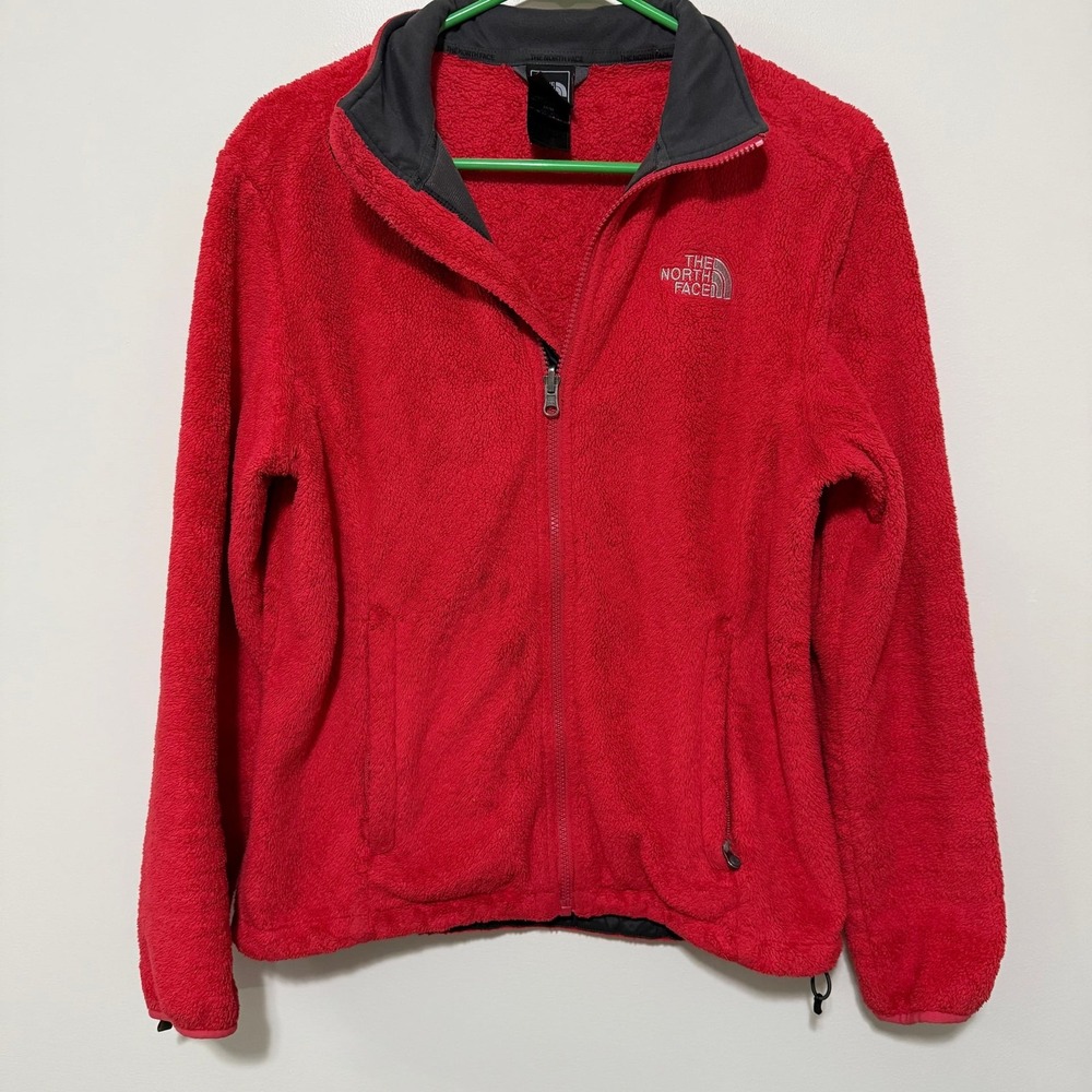 The North Face Osito 2 Red Full Zip Fleece Jacket Womens Medium High Pile Soft